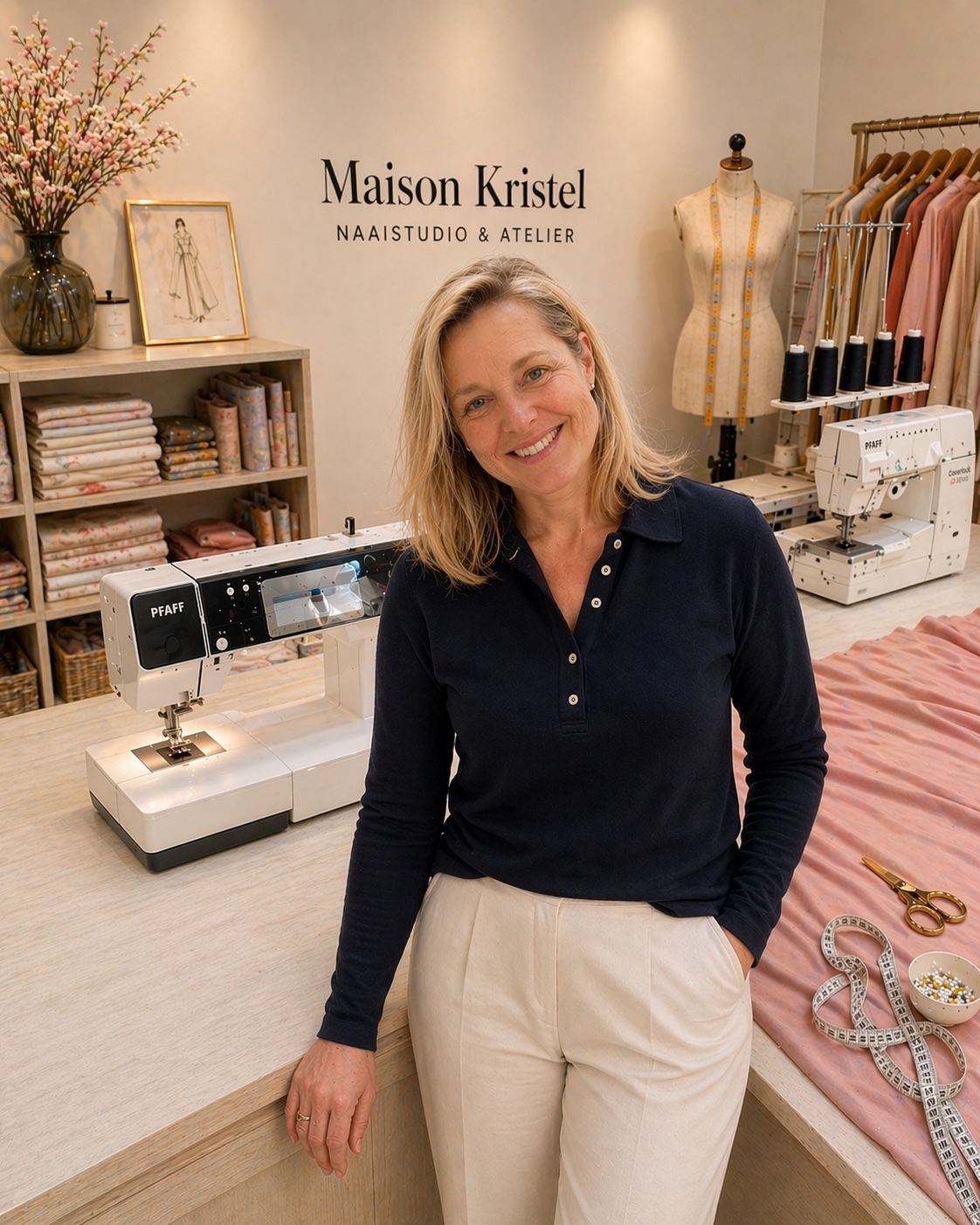 Kristel in het atelier